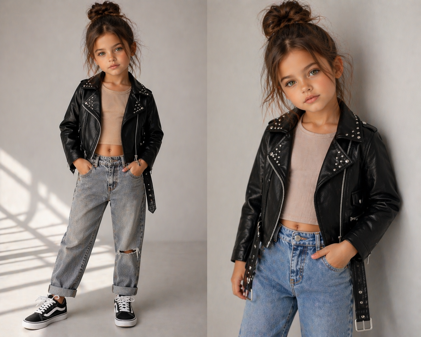 Chaqueta de cuerina para niña 👧