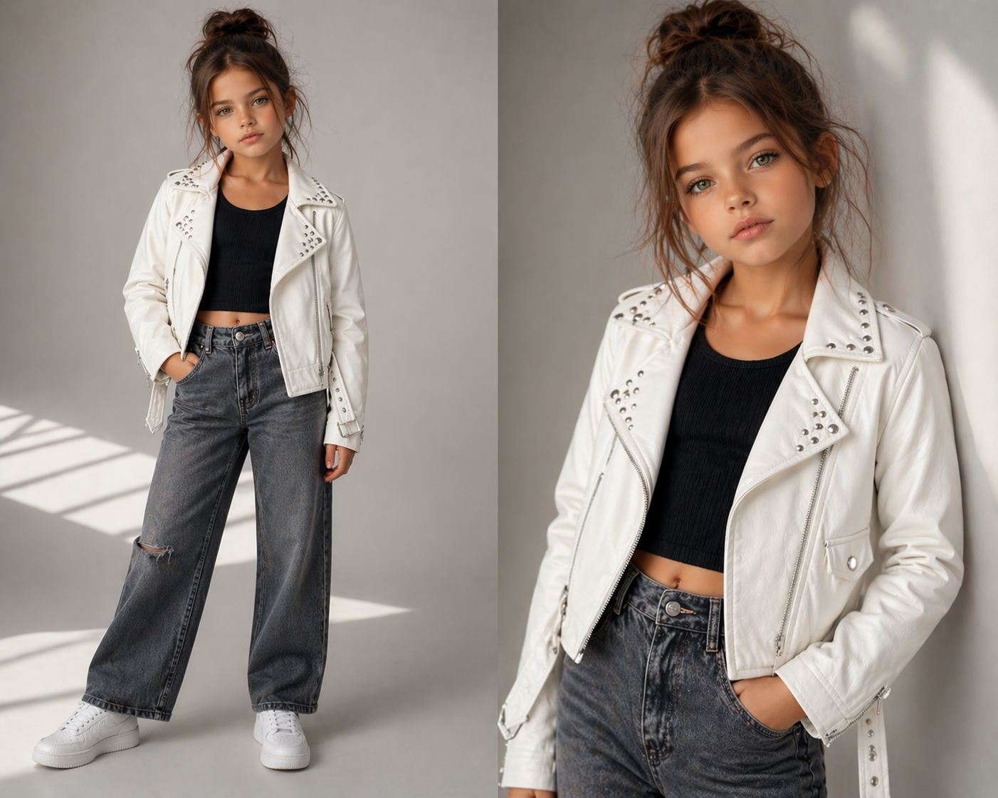Chaqueta de cuerina para niña 👧